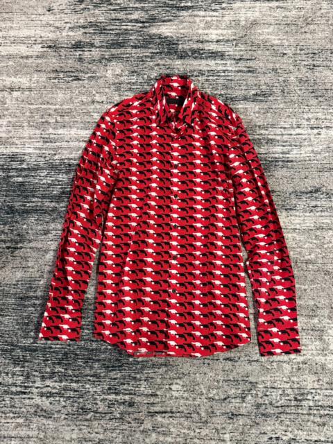 Prada Prada 12AW Gun Print Red Pistol Shirt