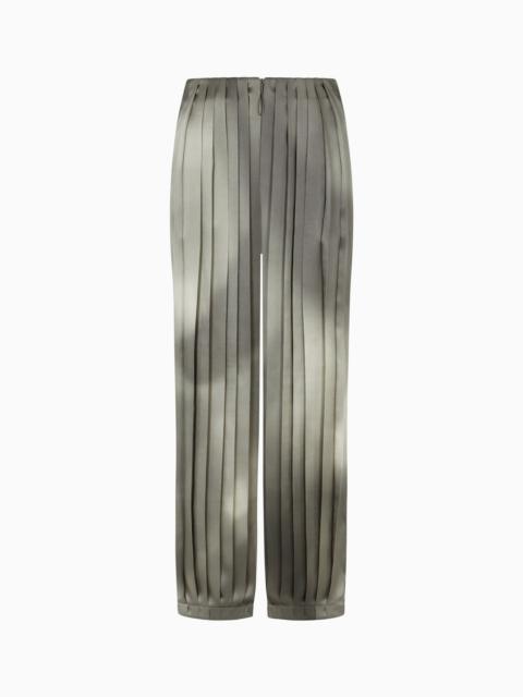 GIORGIO ARMANI PRINTED SILK SATIN TROUSERS