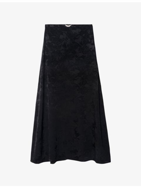 Zadig & Voltaire Jimeno Horse-Jacquard Silk Maxi Skirt