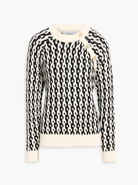 DEREK LAM 10 CROSBY Sawyer jacquard-knit cotton-blend sweater