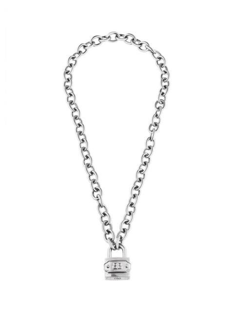 BALENCIAGA Bb Padlock Necklace in Silver/antique Silver