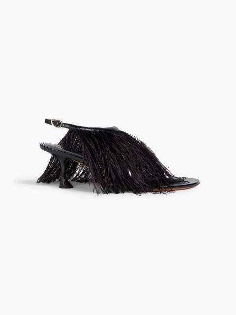 Proenza Schouler Feather-embellished leather sandals