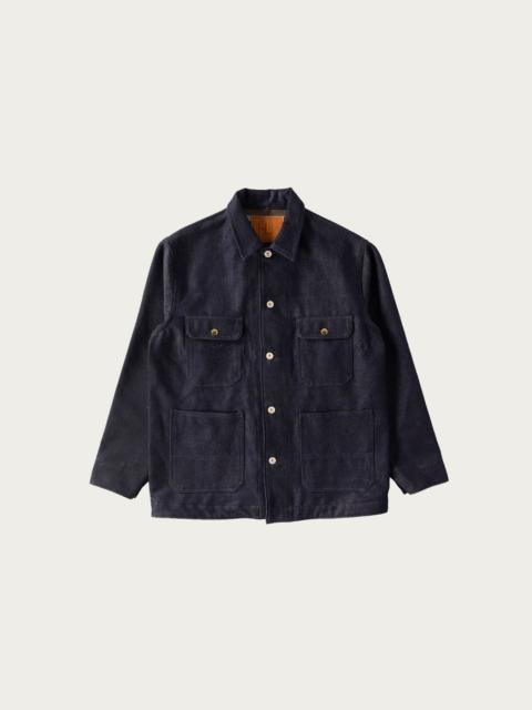 HERILL Cashmere Denim Railroad Chore Jacket - Indigo