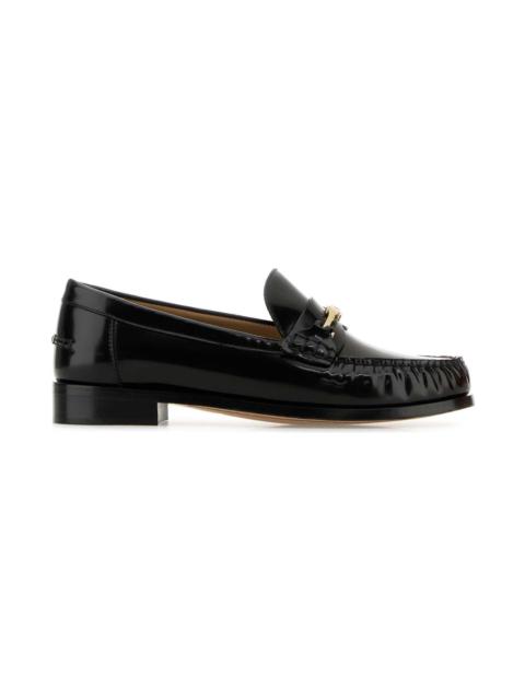 FERRAGAMO Black Leather Harry Loafers