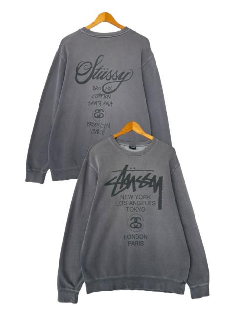 Stüssy Stussy Spellout Signature New York Distressed Sweatshirt