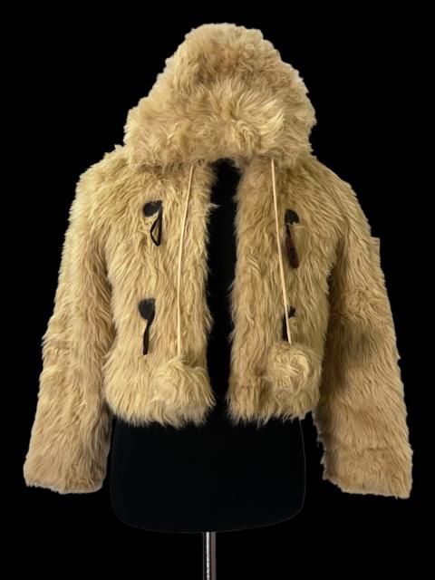 Other Designers Archival Clothing - LAST DROP BEFORE DLETE Asymmetric Faux Fur Coat Cropped top