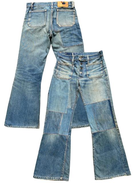 Hype - Vintage 80s Edwin Bushpant Patchwork Distressed Flare Jeans