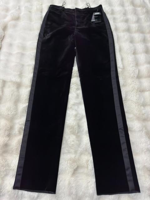 SAINT LAURENT Brand-new Saint Laurent (SLP) velvet tuxedo trousers from the 2023 runway collection.