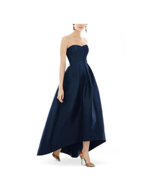 Other Designers NWT Alfred Sung Strapless High/ Low Ballgown in Midnight Blue Sz 8 $242