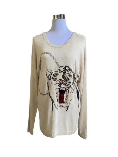 Other Designers Designer - Krizia Maglia Tiger Design Embroidery Knitwear