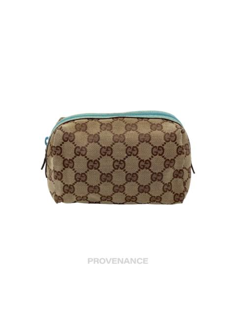 GUCCI Gucci Zip Pouch - GG Canvas Turquoise
