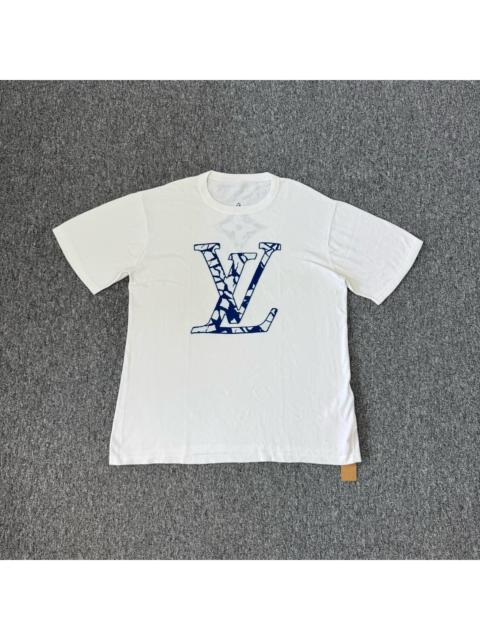Louis Vuitton Louis Vuitton LV white jacquard logo knit short-sleeve top