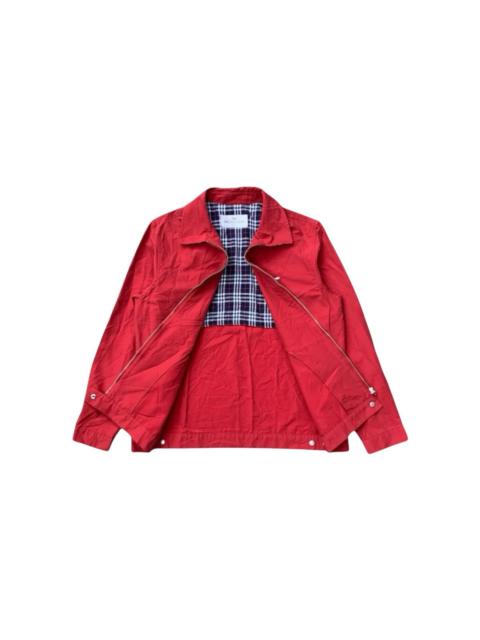 BALENCIAGA Vintage Balenciaga Golf Plaid Lined Zip Up Jacket Red