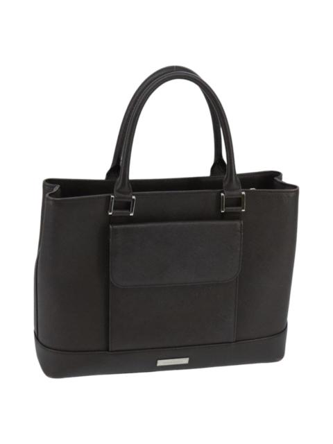 Burberry Burberry Hand Bag Leather Brown Silver