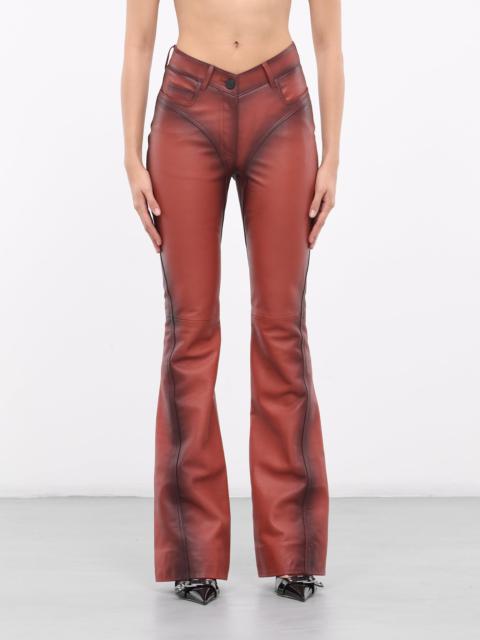 MUGLER Leather Bootcut Trousers