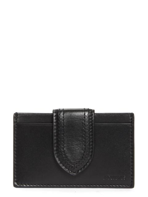 JACQUEMUS Jacquemus The Bambino Leather Card Case in Black at Nordstrom