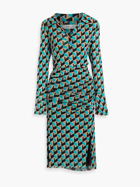 DIANE VON FURSTENBERG Lilly printed stretch-mesh midi dress