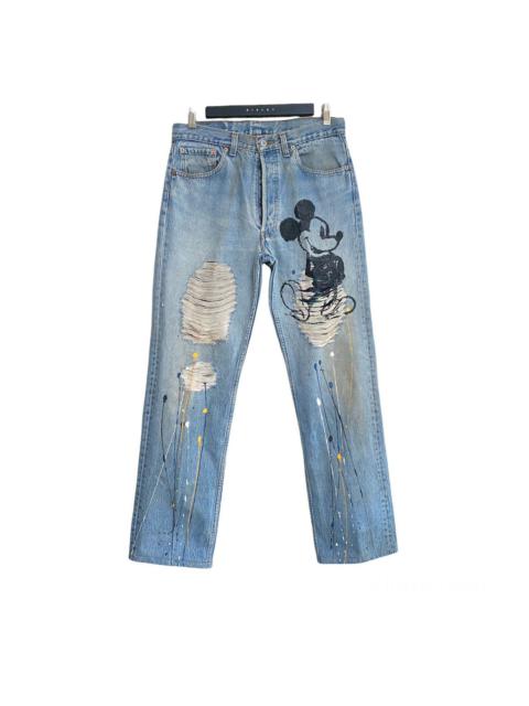 Vintage Levis 501 Custom Distressed Mickey Painter Jeans