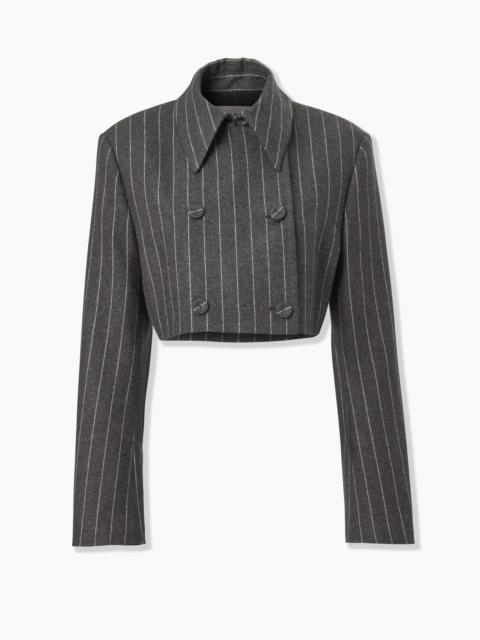 CAROLINA HERRERA Cropped Double-Breasted Pinstripe Jacket