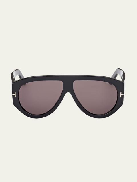 TOM FORD Men's Bronson T-Logo Shield Sunglasses
