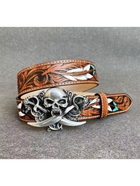 Other Designers Archival Clothing - Japanese element with pirates rust brown belt