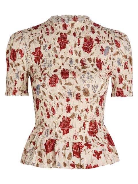 Reformation Reformation Aggie Floral-print Cotton-blend top