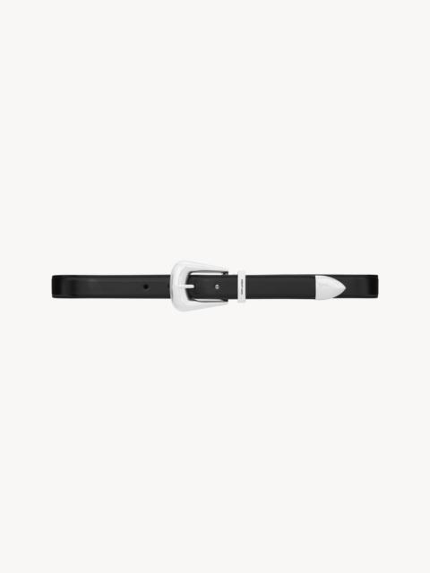 SAINT LAURENT folk buckle belt in smooth leather
