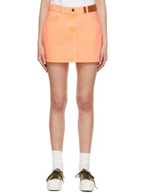 Palm Angels Orange Denim Mini Skirt