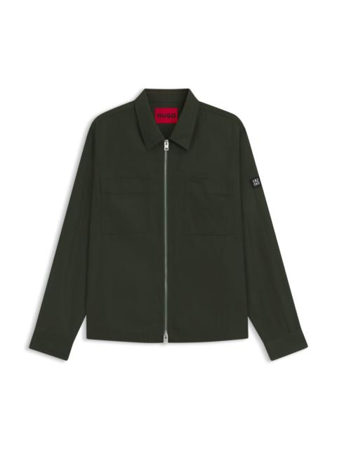 HUGO OVERSIZE-FIT SHIRT IN WATER-REPELLENT CANVAS