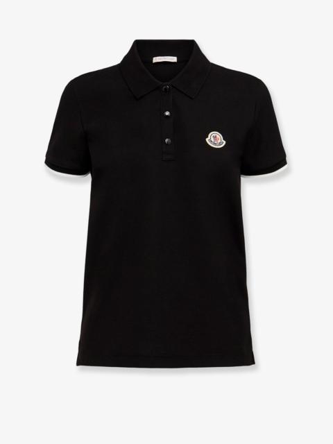 Moncler Cotton Polo Shirt With Iconic Patch