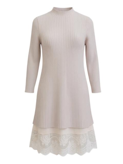 STAUD Willow Sweater Dress in Ecru