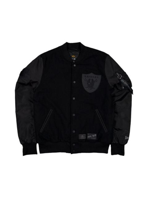 ALPHA INDUSTRIES LAS VEGAS RAIDERS X ALPHA X NEW ERA WOOL VARSITY MA-1 BOMBER JACKET