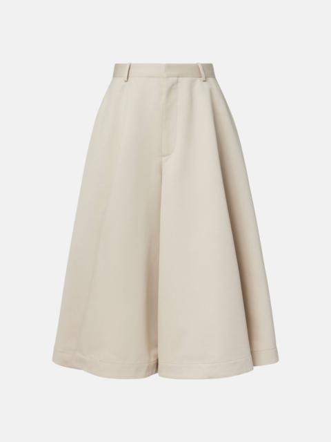 Cotton and silk twill culottes
