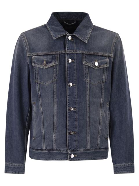 PESERICO Peserico Men Cotton Denim Jacket With Vintage Wash And Tailored Details
