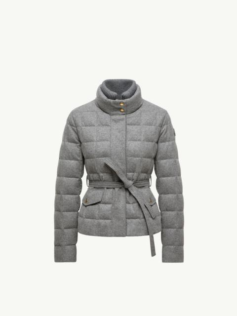 Moncler Bussettes Wool Blend Belted Short Down Jacket