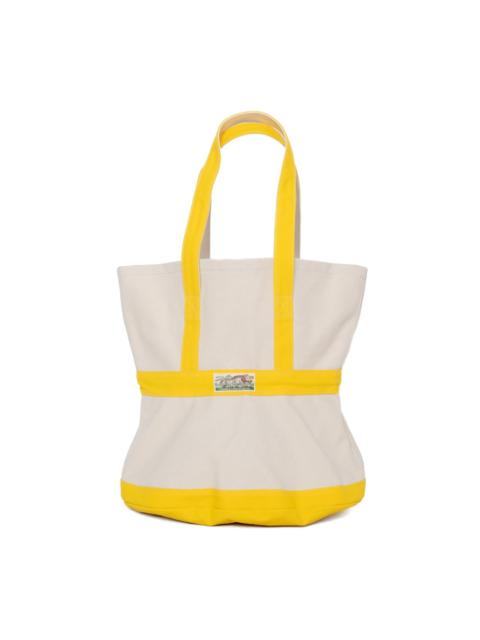 Kapital #4 Canvas ELEPHANT TOTE BAG M - Ecru x Yellow