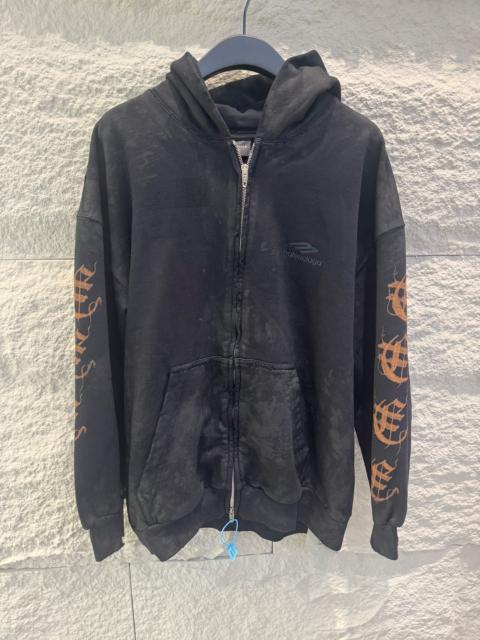 BALENCIAGA Balenciaga Heavy Metal black zip up hoodie
