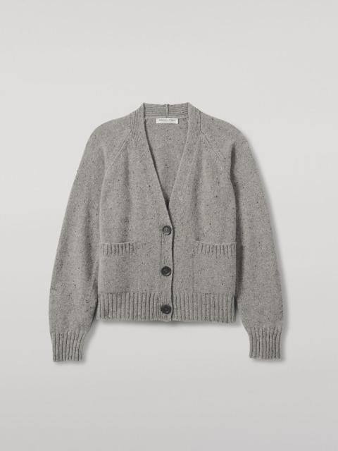 Johnstons of Elgin Donegal Cashmere Grey V Neck Cardigan