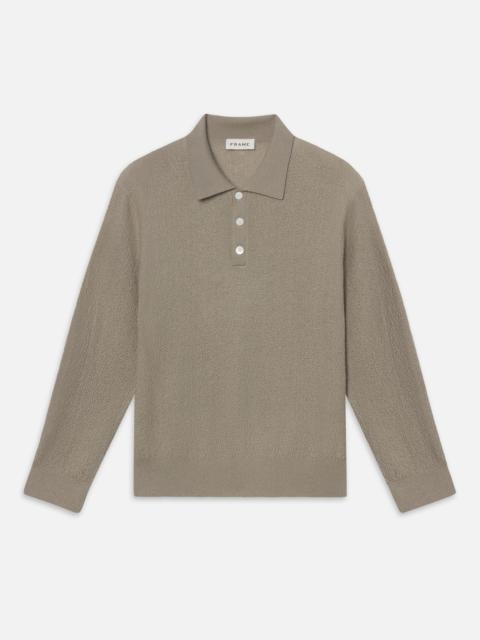 FRAME Long Sleeve Polo Sweater