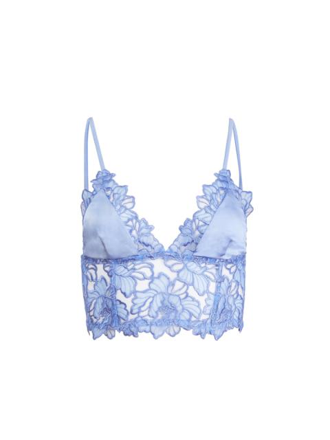 Fleur du Mal Whitney Embroidery Longline Triangle Bra