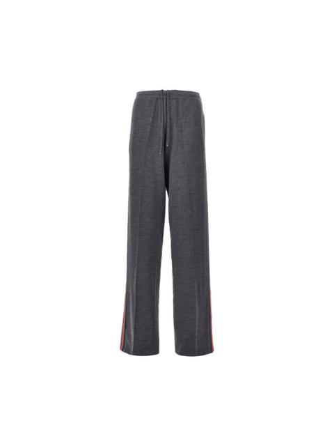 GUCCI Gucci Knitted Pants with Web Bands Grey