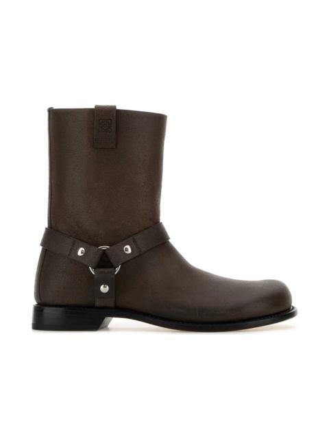 Dark Brown Leather Campo Biker Boots