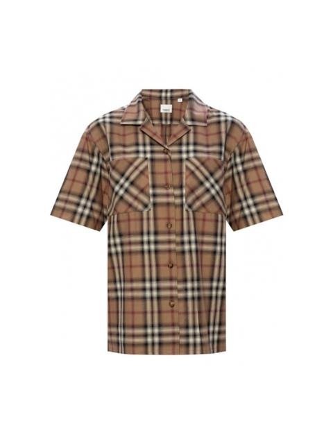 Burberry Kiera Ombre Check Cotton Twill Bowling Shirt