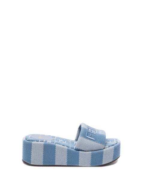 Fendi Women `Ff` Denim Slides