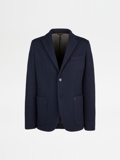 Tod's BLAZER IN CASHMERE BLEND JERSEY - BLUE