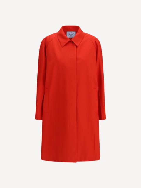 Prada Cotton Gabardine Coat with classic collar