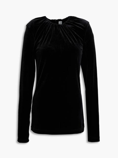 TOTEME Gathered stretch-velvet top