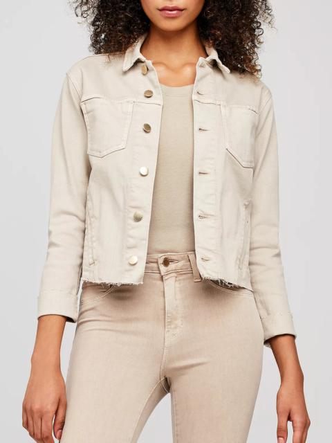 L'AGENCE Janelle Slim-Fit Raw Denim Jacket