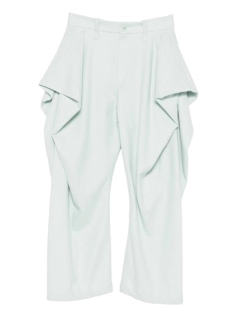 ISSEY MIYAKE draping detail tweed wool trousers