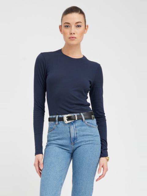 SPRWMN NAVY COTTON LONG SLEEVE BABY TEE